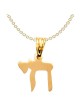 14k Satin Yellow Gold Chai Pendant | Jewelry | Judaica