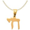 14k Satin Yellow Gold Chai Pendant | Jewelry | Judaica