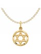 14k Solid Yellow Gold Star of David Circle Pendant | Jewelry | Judaica