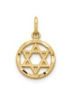 14k Solid Yellow Gold Star of David Circle Pendant | Jewelry | Judaica