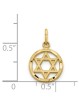 Pendentif cercle étoile de David en or jaune massif 14 carats | Bijoux | Judaïca