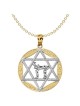 Two-Tone Star of David with Diamond-Cut Chai Circl | Jewelry | Judaica