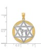 Two-Tone Star of David with Diamond-Cut Chai Circl | Jewelry | Judaica
