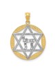 Two-Tone Star of David with Diamond-Cut Chai Circl | Jewelry | Judaica