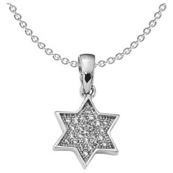 Pendentif étoile de David en argent sterling avec zircone cubique | Bijoux | Judaïca