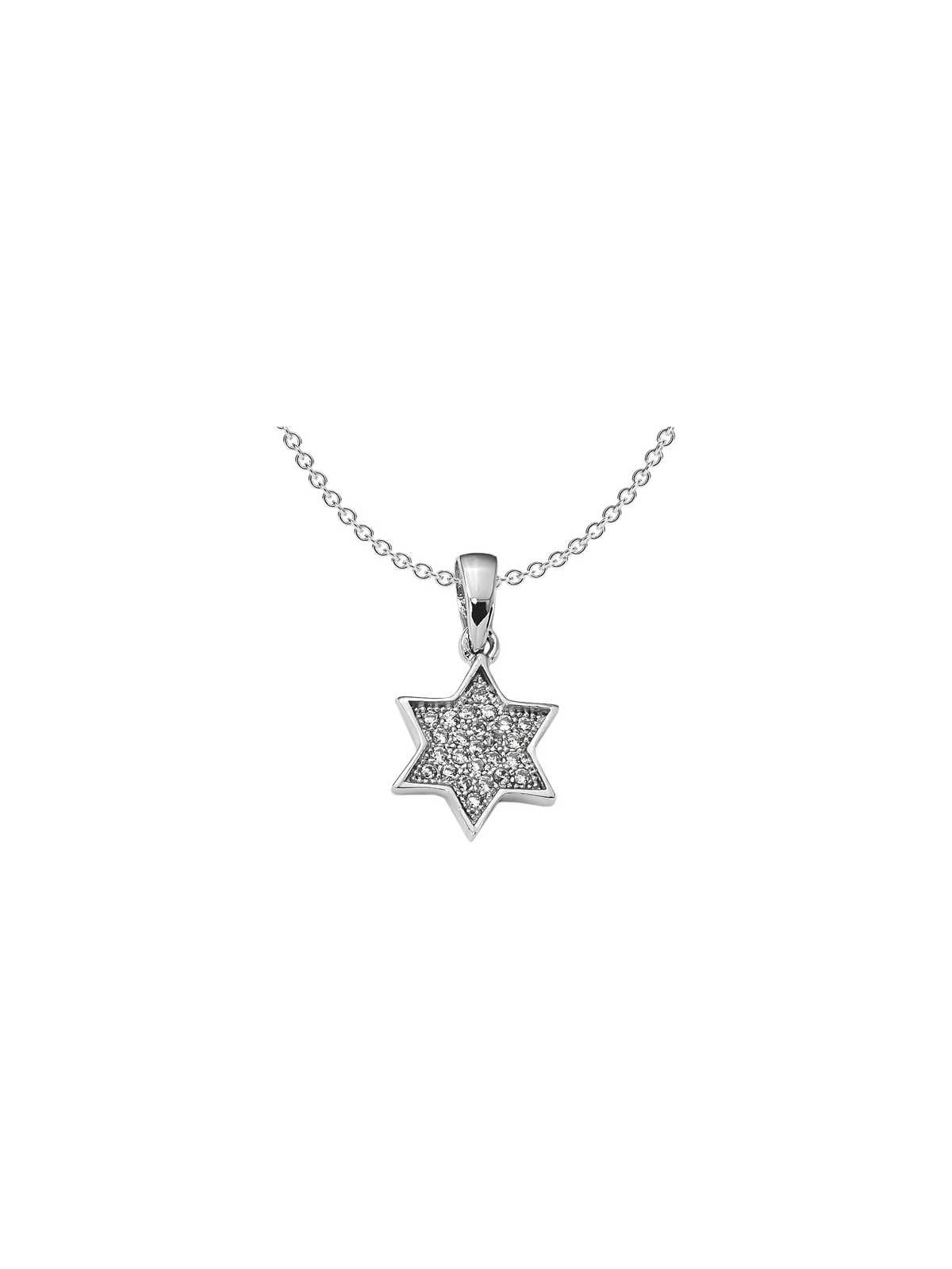 Pendentif étoile de David en argent sterling avec zircone cubique | Bijoux | Judaïca