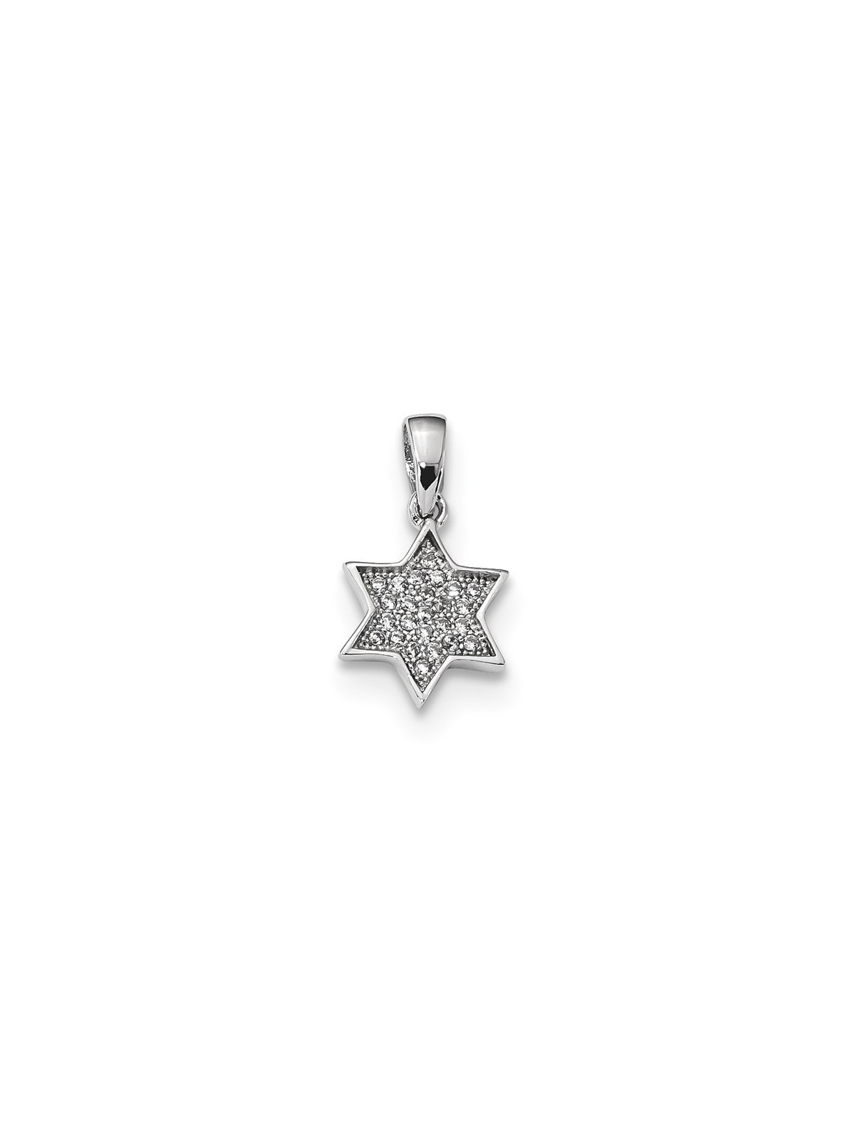 Pendentif étoile de David en argent sterling avec zircone cubique | Bijoux | Judaïca