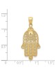 14k Solid Yellow Gold Diamond-Cut Filigree Hamsa P | Jewelry | Judaica
