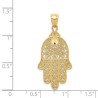 14k Solid Yellow Gold Diamond-Cut Filigree Hamsa P | Jewelry | Judaica