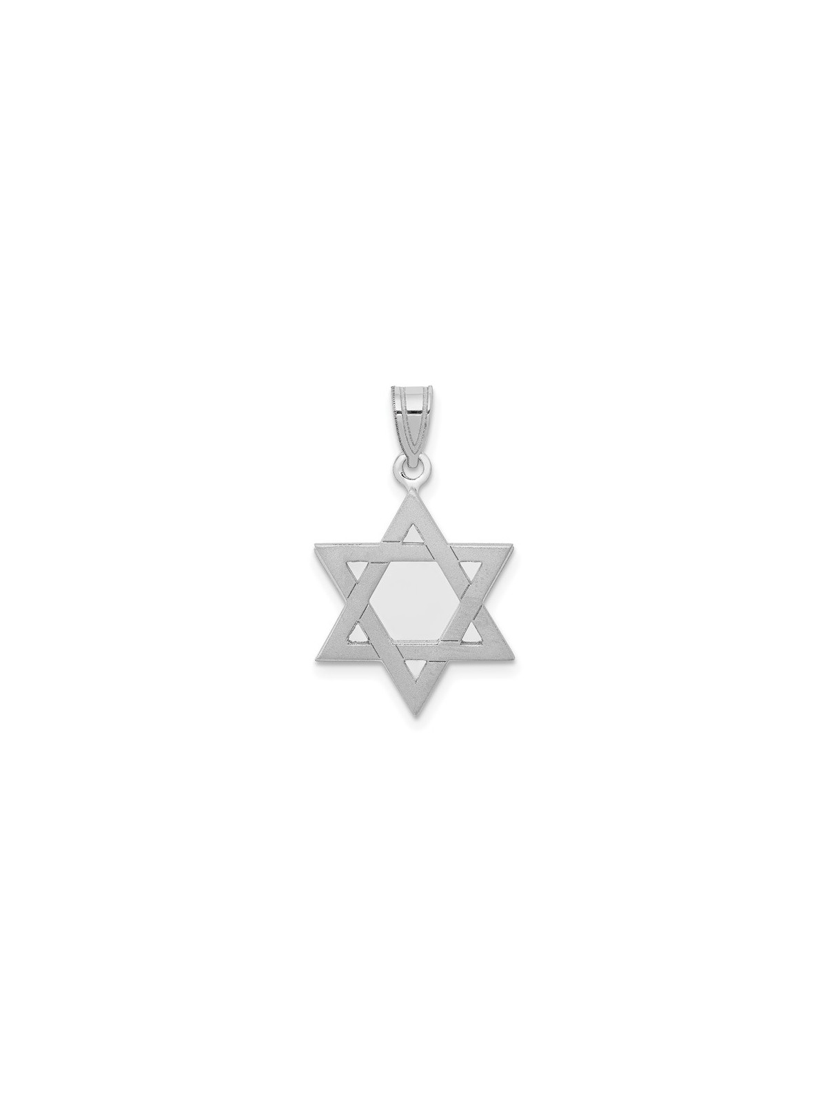 מגן דוד גב זהב לבן 14 קראט | תכשיטים | יוּדָאִיקָה