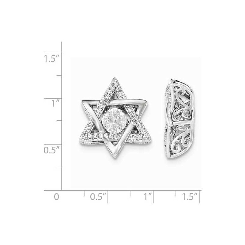 Pendentif étoile de David vibrante en argent sterling CZ | Bijoux | Judaïca