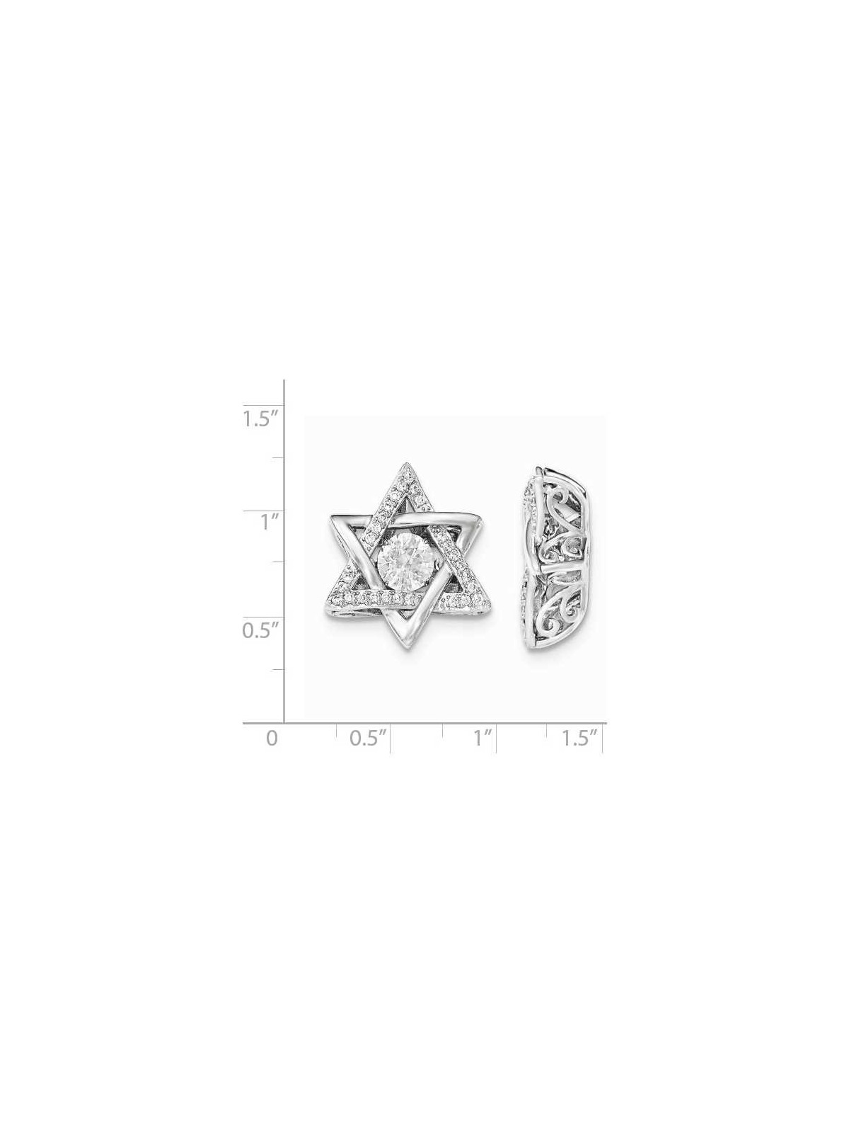 Pendentif étoile de David vibrante en argent sterling CZ | Bijoux | Judaïca