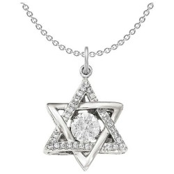 Sterling Silver CZ Vibrant Star of David Pendant | Jewelry | Judaica
