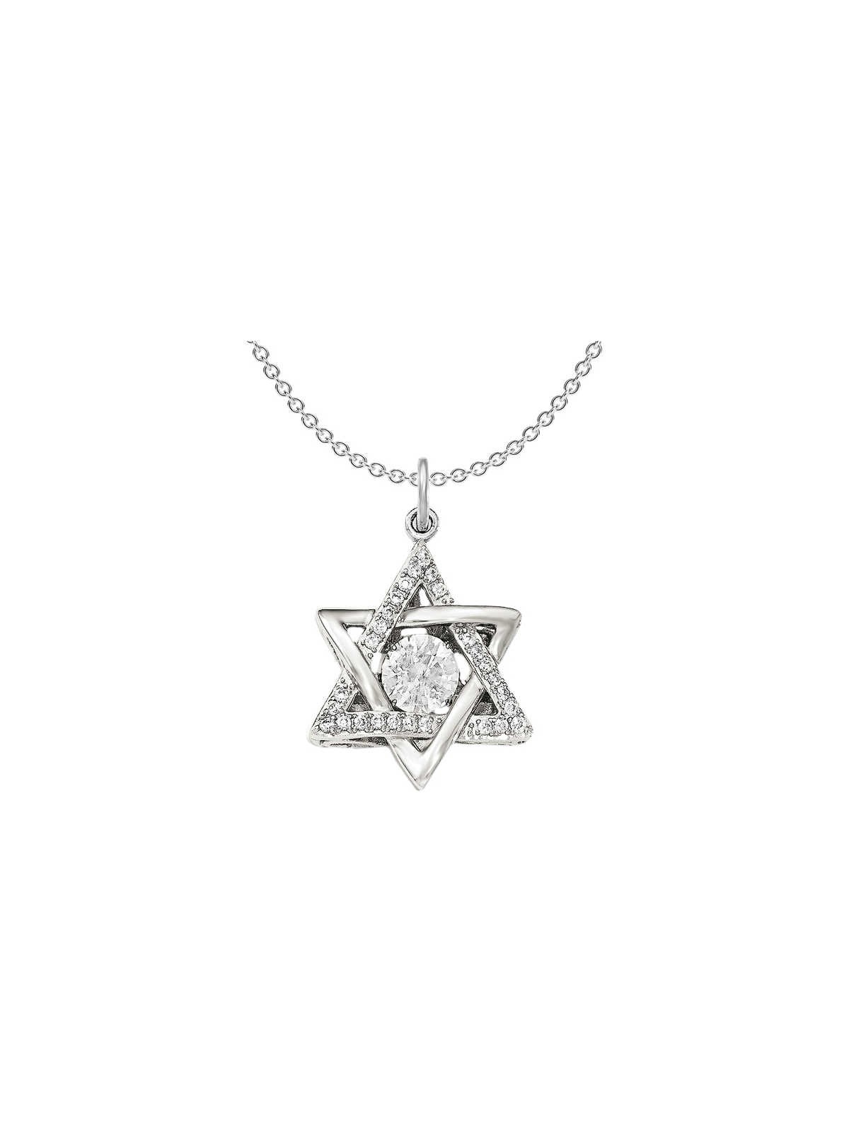 Pendentif étoile de David vibrante en argent sterling CZ | Bijoux | Judaïca
