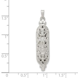 Sterling Silver Fancy Mezuzah Pendant | Jewelry | Judaica