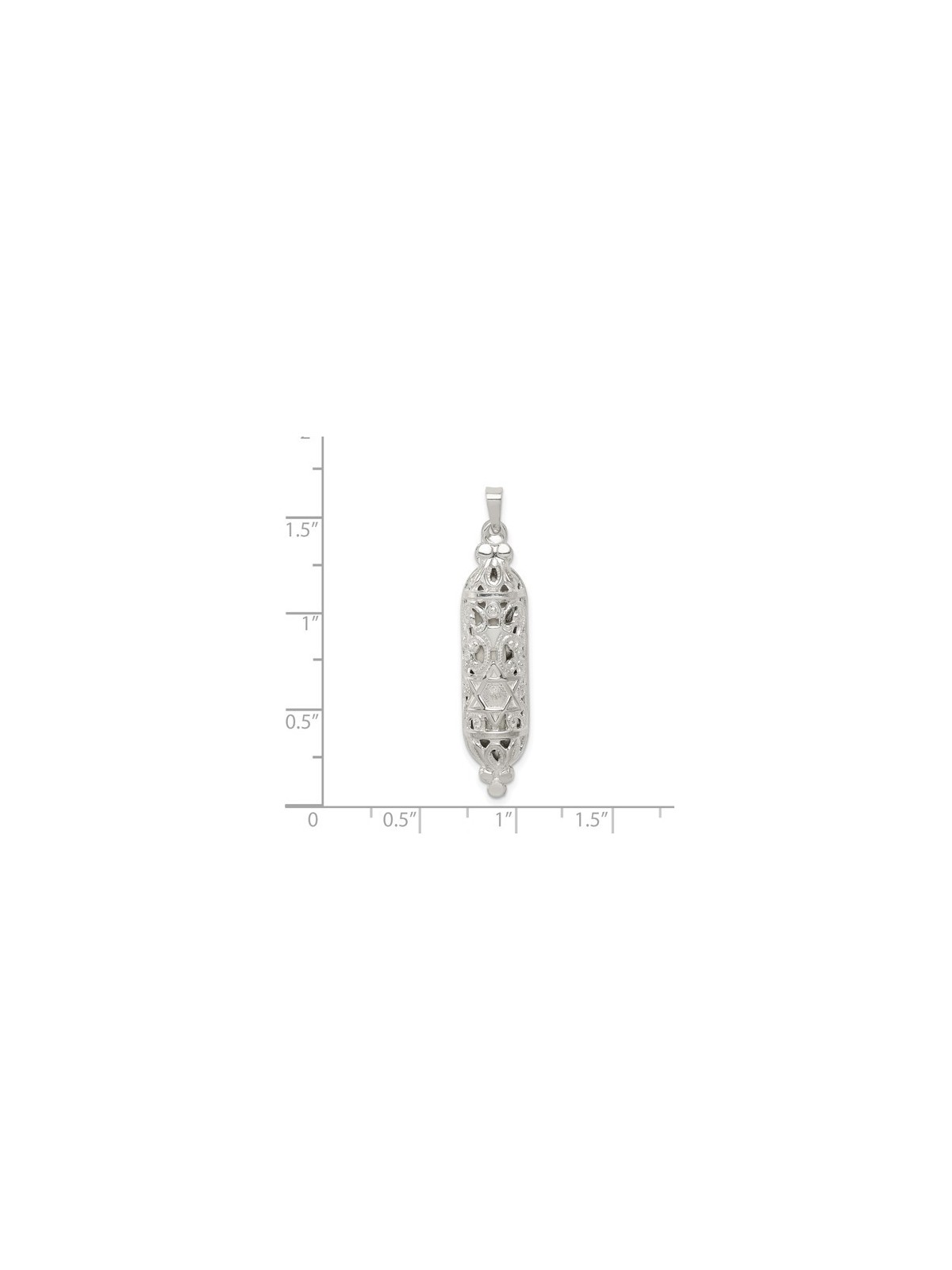 Pendentif Mezouzah fantaisie en argent sterling | Bijoux | Judaïca