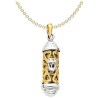 14k Two-Tone Gold Decorative Mezuzah Pendant | Jewelry | Judaica