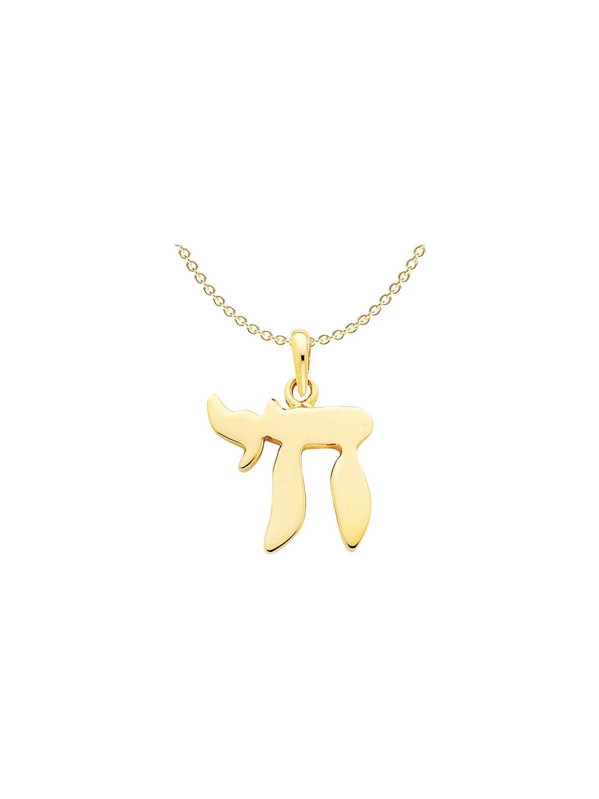 Large 14K Yellow Gold Chai Pendant | Jewelry | Judaica