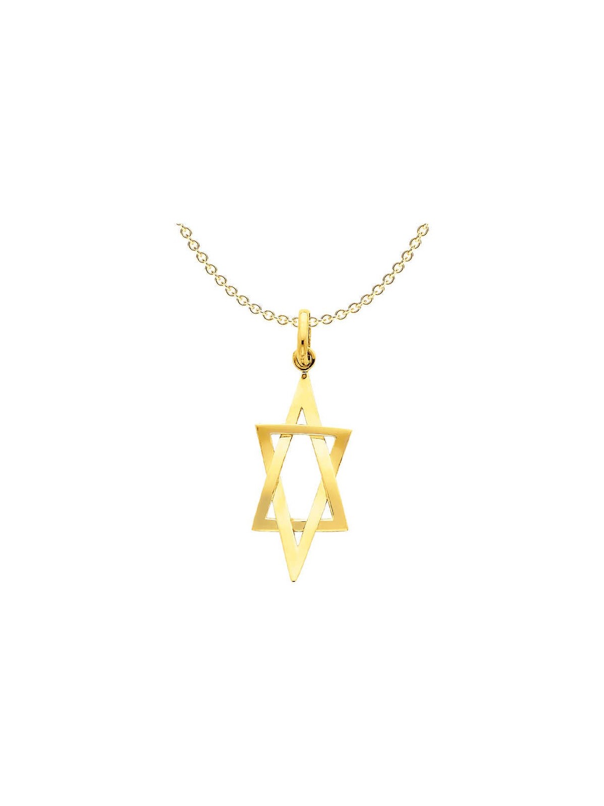 Pendentif étoile de David allongée en or jaune 14 carats | Bijoux | Judaïca