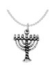 Sterling Silver Ornate Menorah Pendant | Jewelry | Judaica
