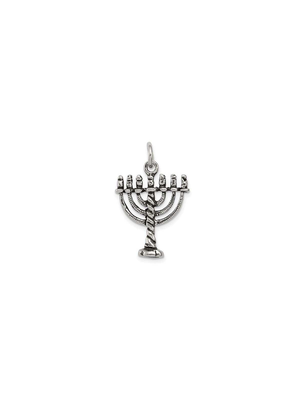 Sterling Silver Ornate Menorah Pendant | Jewelry | Judaica