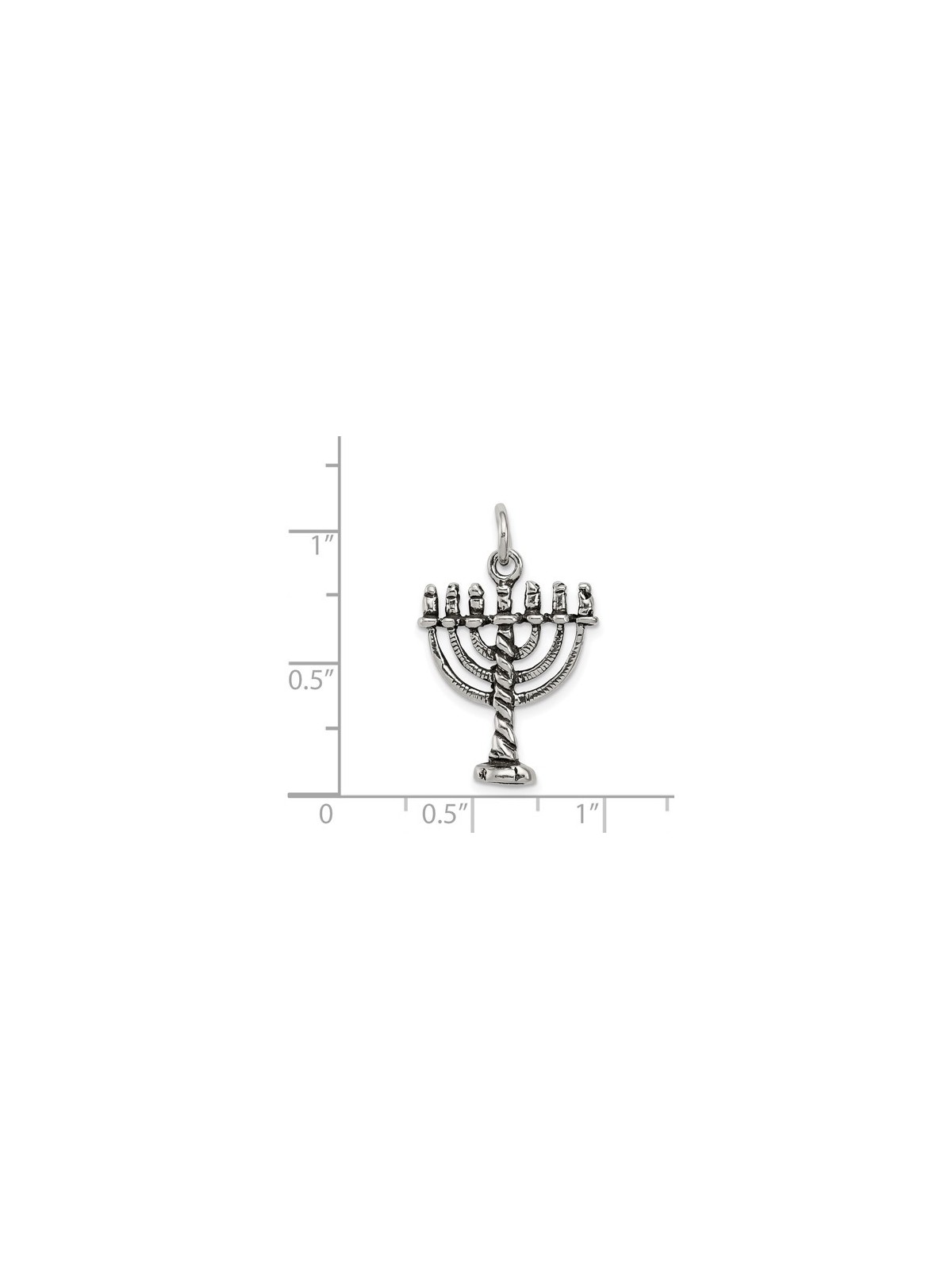 Sterling Silver Ornate Menorah Pendant | Jewelry | Judaica
