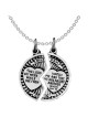Pendentif de pièce de monnaie Mizpah antique en argent sterling 2 pièces | Bijoux | Judaïca