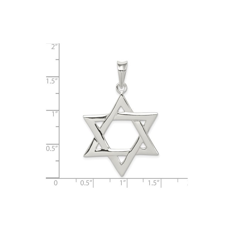 Pendentif étoile de David classique en argent sterling | Bijoux | Judaïca