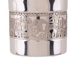 Stainless Steel Hammered Kiddush Cup With Silver J | Kiddush Cups | Ju