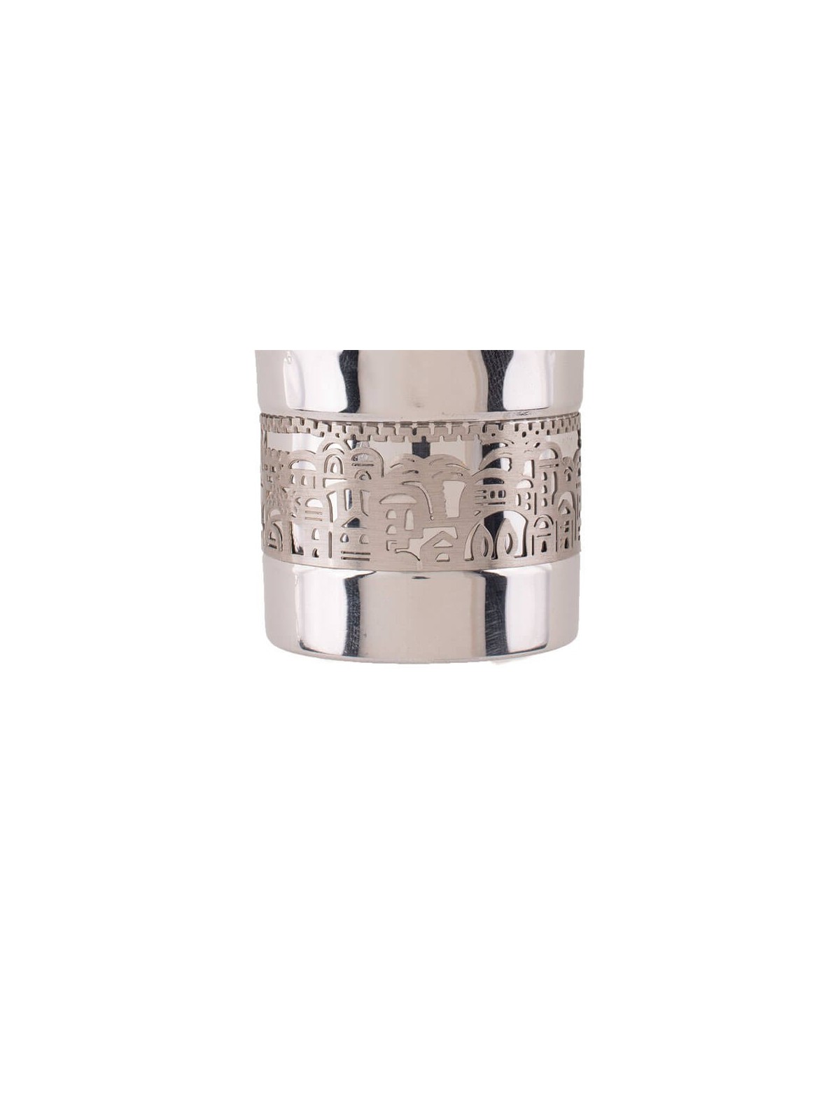 Stainless Steel Hammered Kiddush Cup With Silver J | Kiddush Cups | Ju
