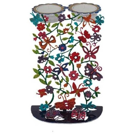 Papillons et fleurs peints à la main Tealight Hold | Bougeoirs |