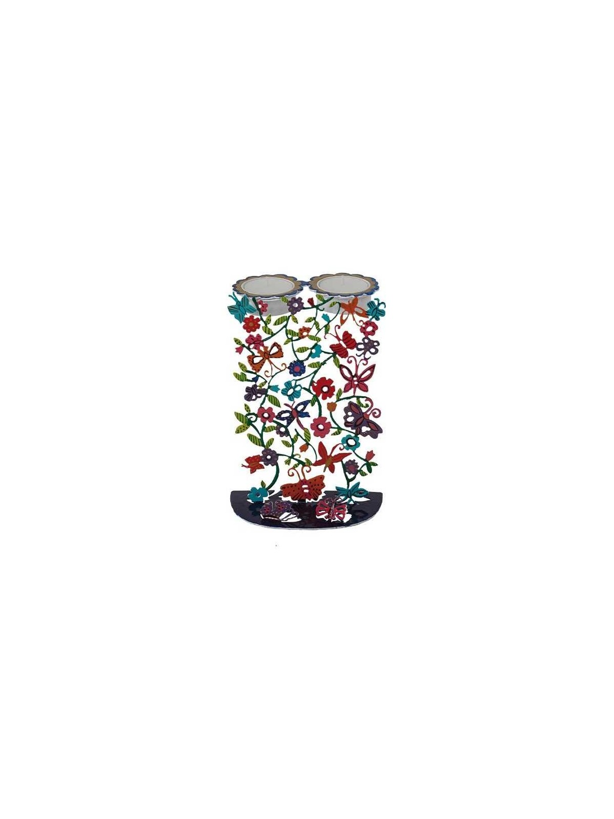 Papillons et fleurs peints à la main Tealight Hold | Bougeoirs |