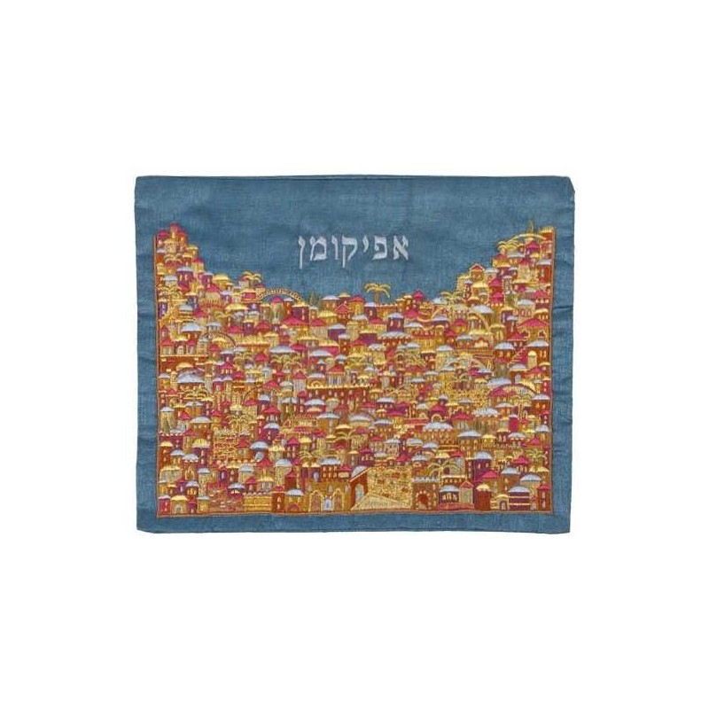 Sac Afikomen brodé Jérusalem multicolore par Y | Pâque | judaïque