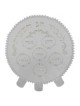 White Silver Circle Floral Matzah Cover With Tabs | Passover | Judaica