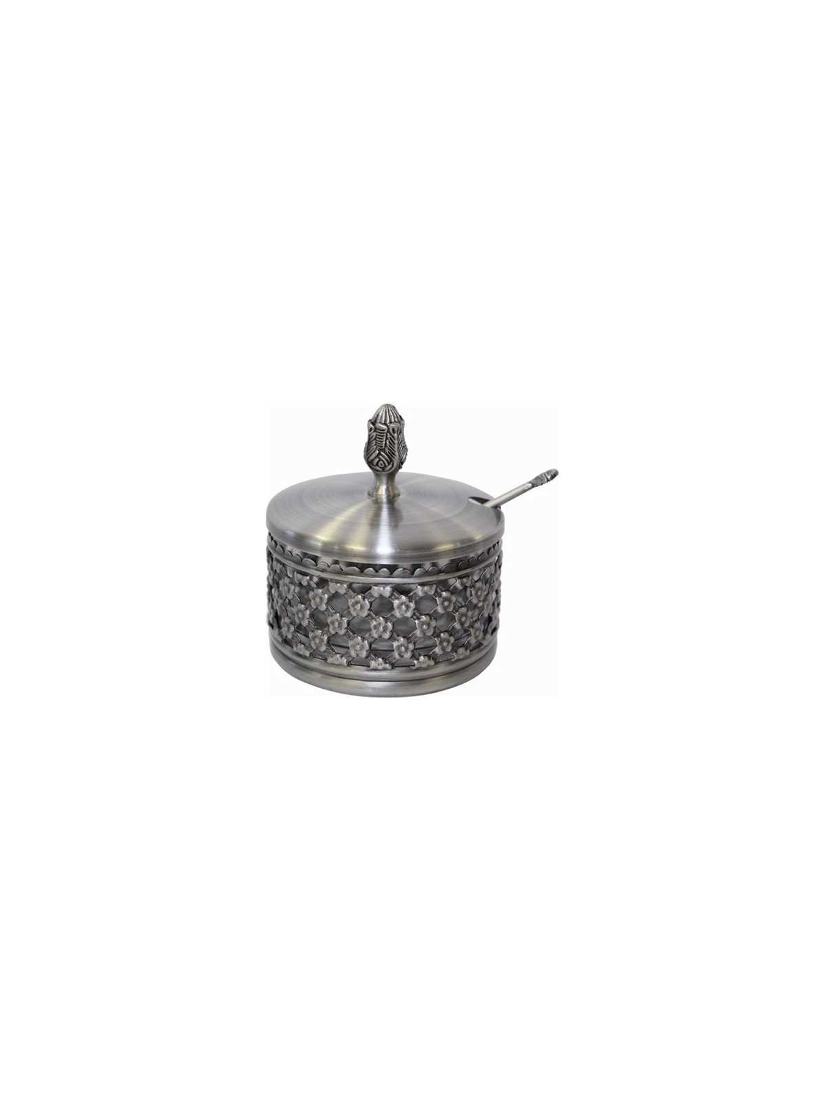 Floral Pewter Decorative Dish With Glass Insert &  | Rosh Hashanah | J