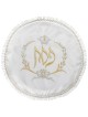 Couverture de Matzah florale carrée blanche et dorée à franges | Pâque | Judaïca