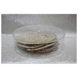 Boîte à matzah ronde en lucite claire | Pâque | Judaïca
