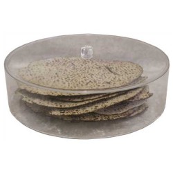 Clear Lucite Round Matzah Box | Passover | Judaica