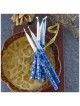 Bougies de Hanoucca haut de gamme – Décoration à la main bleue/blanche | Hanoukka | judaïque