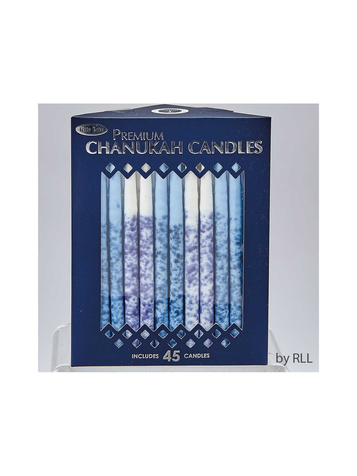 Bougies de Hanoucca haut de gamme – Décoration à la main bleue/blanche | Hanoukka | judaïque