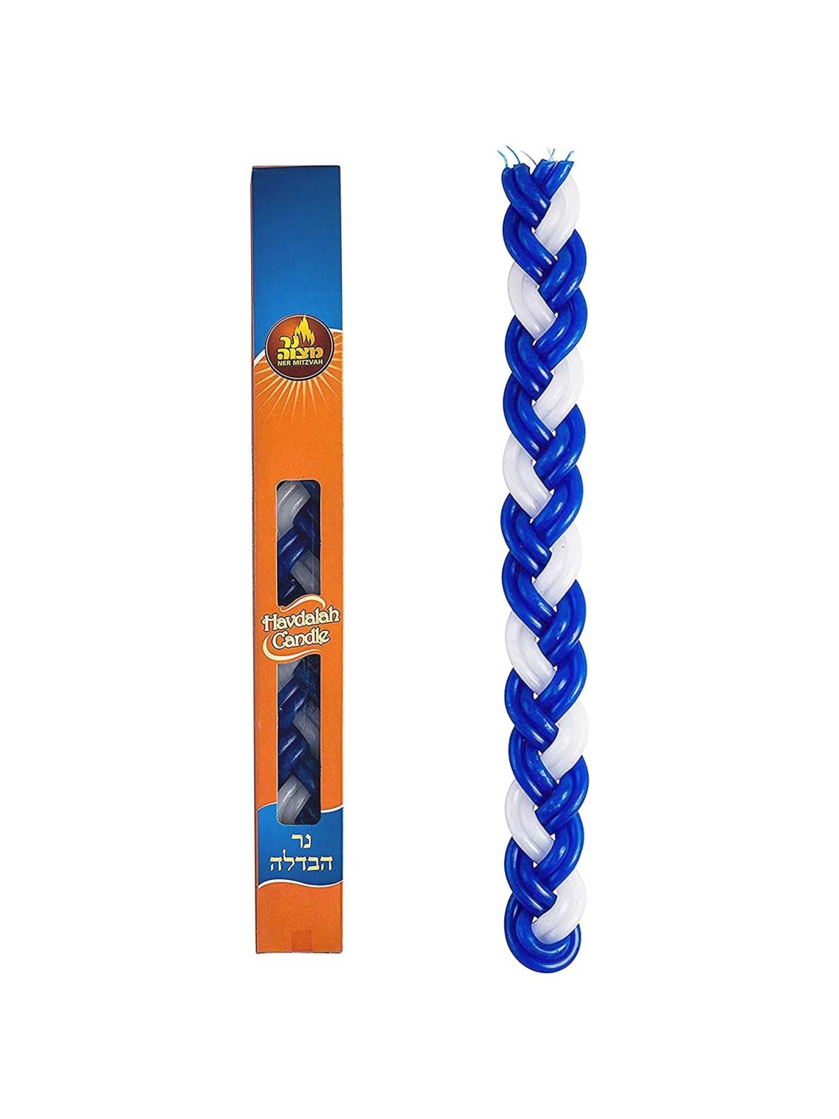 Paraffine de bougie Havdalah bleue et blanche grande | Bougies de la Havdalah | Judaï