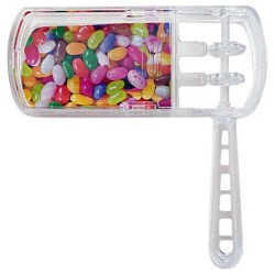 Gragger transparent remplissable en plastique petit | Pourim | Judaïca