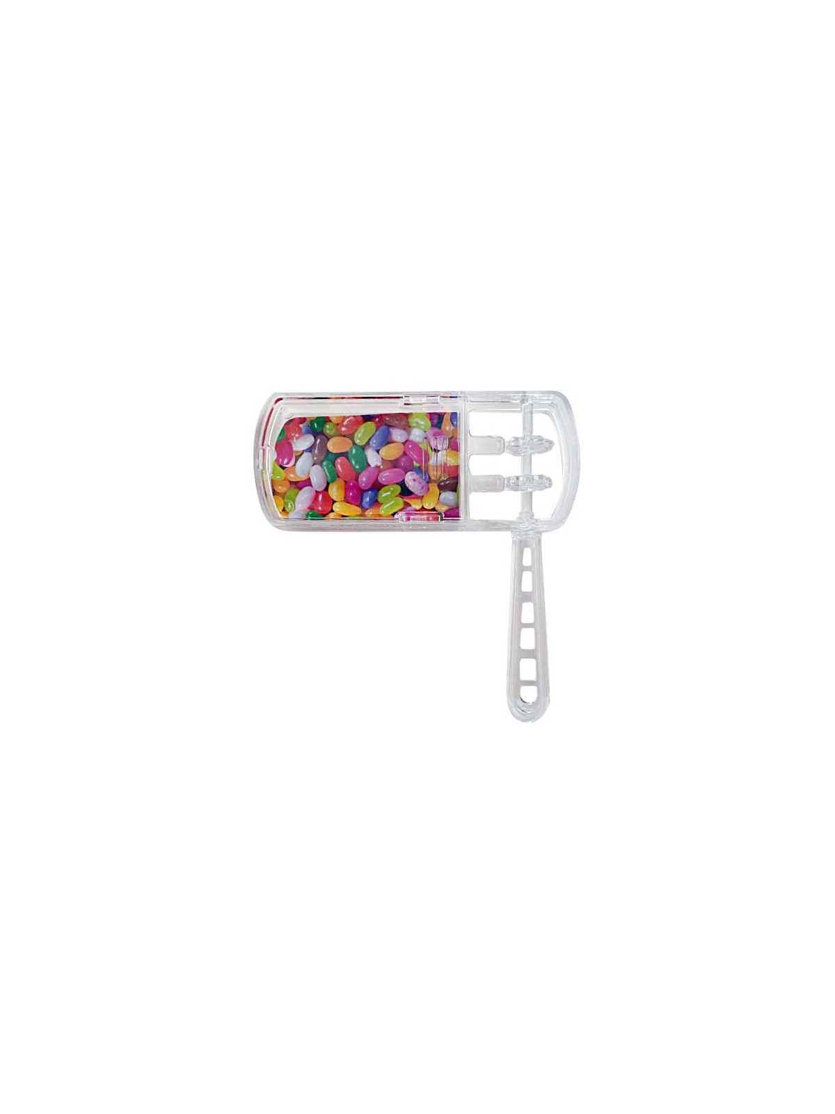 Gragger transparent remplissable en plastique petit | Pourim | Judaïca