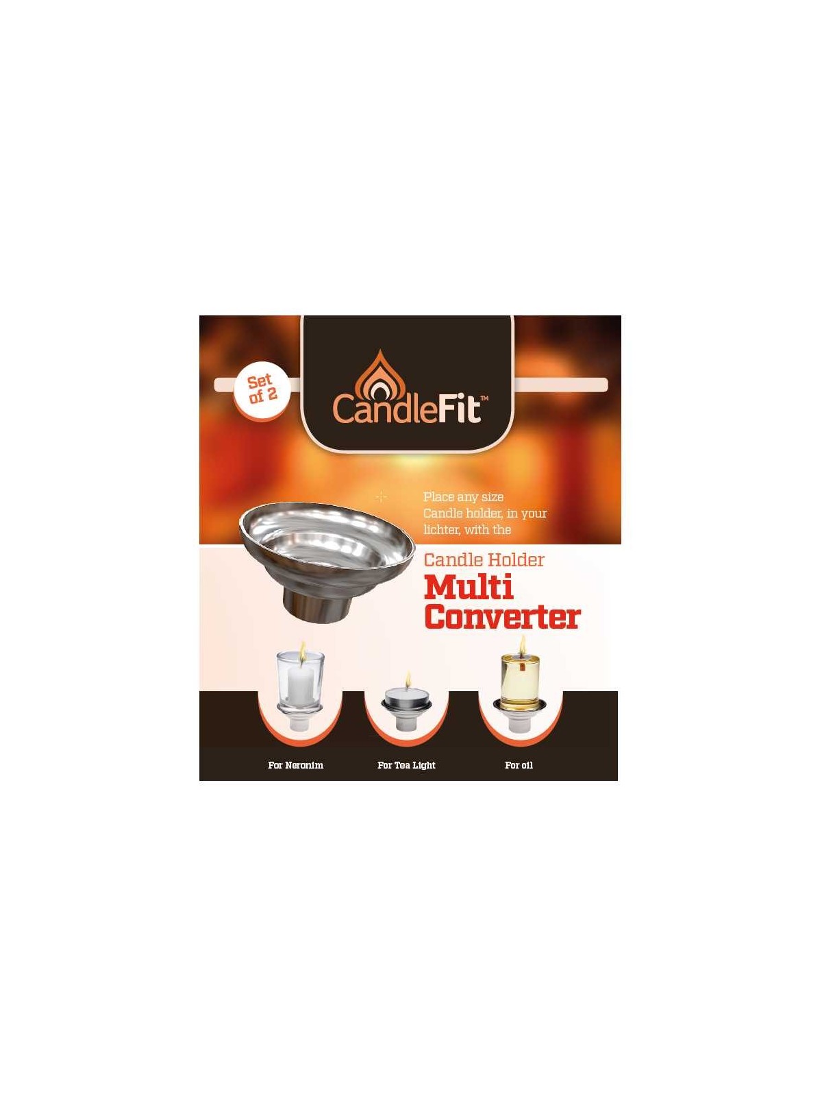 Multi Converter Candle Holder Drip Cup - Set of 2 | Candle Holders | J