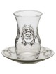 Glass Kiddush Cup 4" With Ceramic Saucer 4.2 oz -  | Kiddush Cups | Ju
