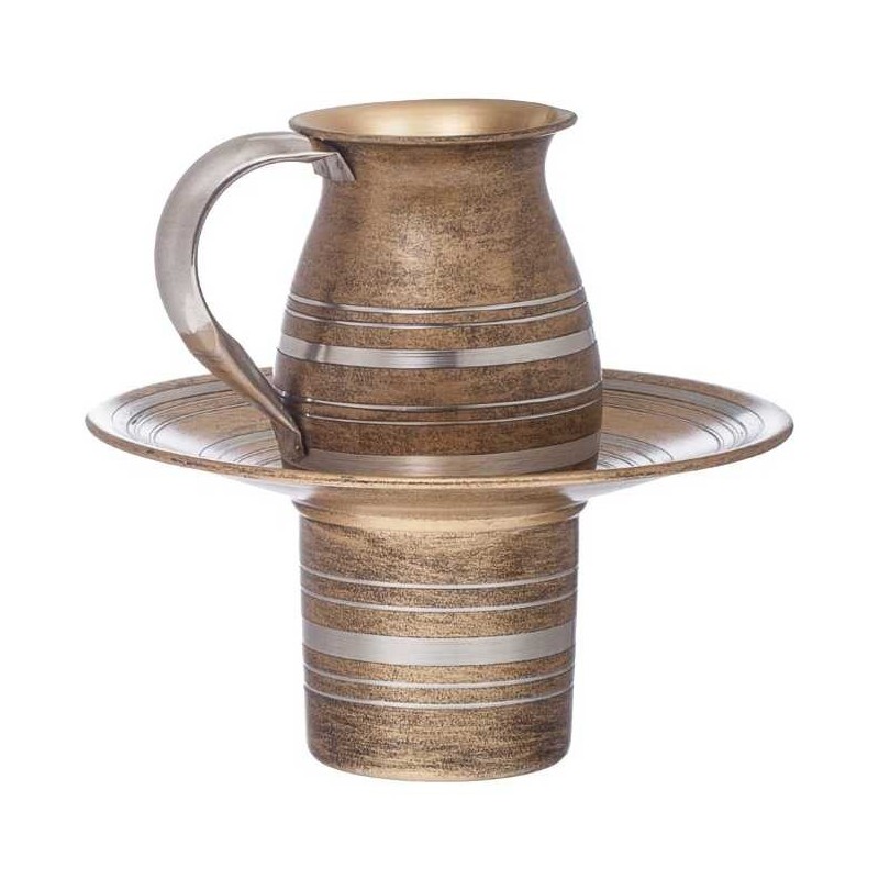 Textured Lined Mayim Achronim Set - Gold | Mayim Achronim Sets | Judai