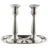 Aluminum Candlesticks with Tray | Candle Holders | Judaica