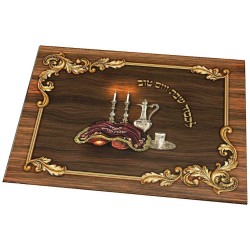 Challah Board Tempered Glass Gold & Silver Candles | Challah Boards |