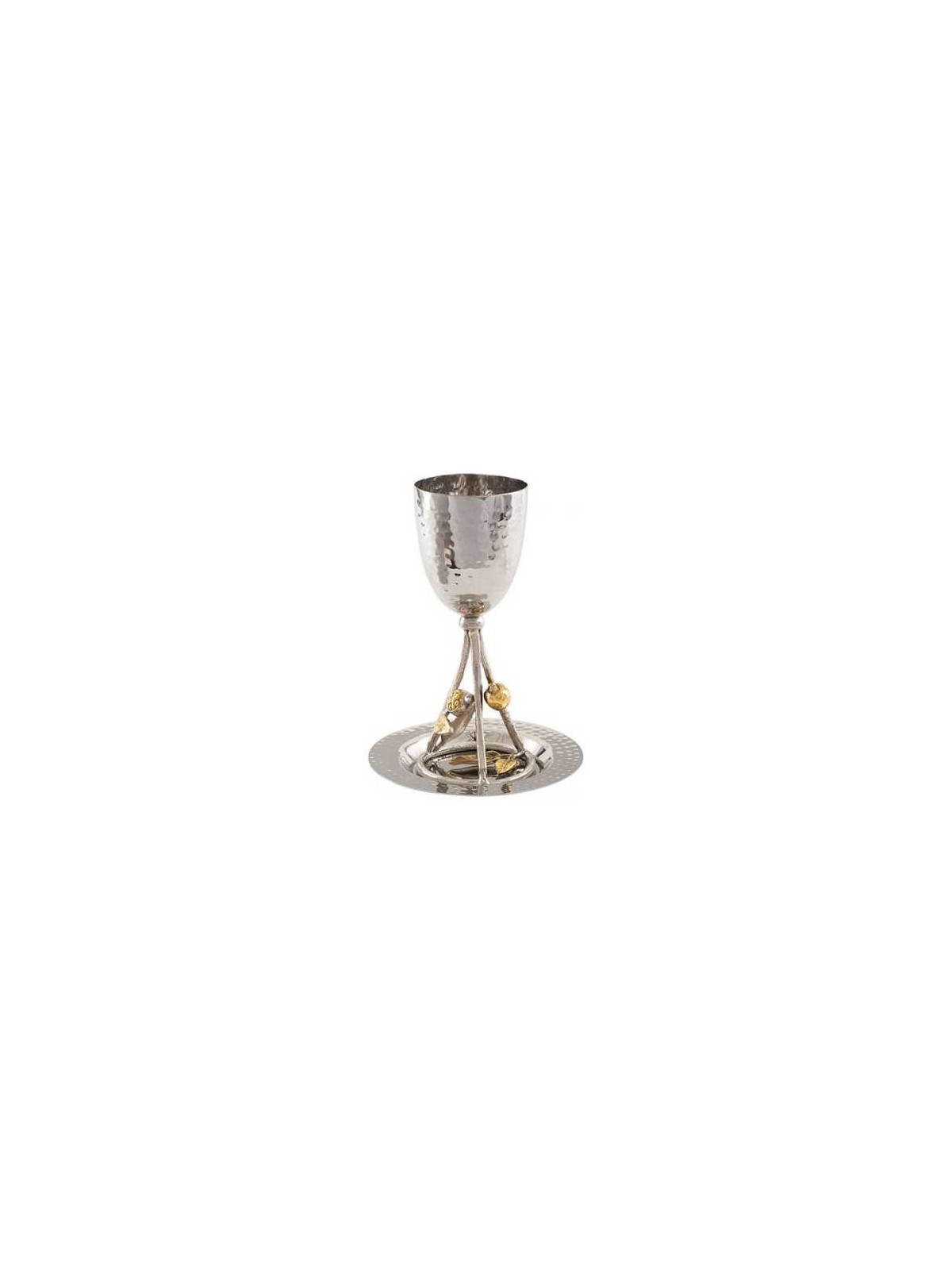 Pomegranates Brass Kiddush Cup | Kiddush Cups | Judaica