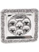 Assiette de Pâque carrée plaquée argent | Pâque | Judaïca